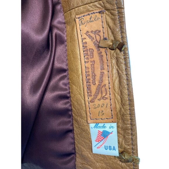 Vintage East West Tan Leather Jacket Signed Reptila Numbered 200 13 HTF Original - Picture 8 of 16
